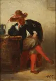 Man in Hat in Tavern by Dutch School, Oil on panel, sold Jun 2016