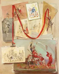 Guy Steele Fairlamb, Lacrosse, Oil on board
