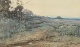 Walter C. Hartson, Landscape with Distant Farm, Watercolor