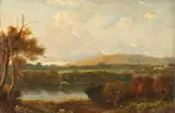 Alexander Nasmyth, LANDSCAPE and DISTANT CASTLE: PAIR, artist identified on label verso