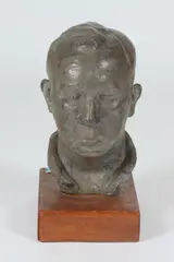 Peer Luise Stevens, Lawrence Malcolm Stevens, Marble dust and composition, with cherrywood base cut from tree in Palisades