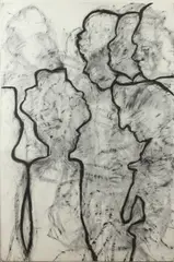 Joyce Pensato, Untitled, Charcoal on paper