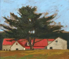 Ronald Frontin, Sketch for Toolworks, ( Aka Barn with Red Roof ), Oil on panel