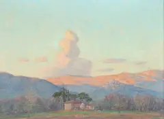 Will Hutchins, Italian View Near Rome, Located Rome and dated 1925.Oil on canvas