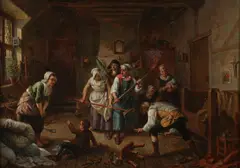 Jean Baptiste Madou, The Mouse Hunt, Oil on panel