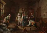 Jean Baptiste Madou, The Mouse Hunt, Oil on panel