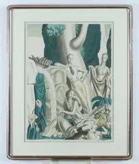 Jean Dupas, Chateau a Ares, PROVENANCE: Chrisite's London, lot 178, 4/30/2014 This design was later used by London Transport in 1933 for a poster entitled,"Establish a pic nic and spend the day together"