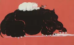 Clara Tice, Hippos, Gouache