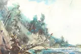 Thomas P. Blagden, Osprey Hunting on the River, Watercolor