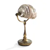 Lamp with Conch Shell Shade by Tiffany Studios, bronze dore base, sold Jan 2023