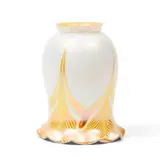Gold Aurene Pulled-feather Calcite Glass Shade by Alexander Joseph von Steuben, sold Jan 2023