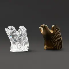 Donald Pollard, for Steuben Crystal "American Eagle" with Mold, 1975, glass incised mark "Steuben