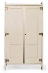 Richard Riemerschmid, Linen cabinet, circa 1905, Painted wood, brass, the interior with adjustable shelves