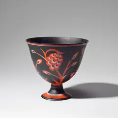 Wiener Werkstätte, Designed by Josef Hoffmann and 'LK', 1918, Glass, blown into a mould, painted and etched foliate decoration