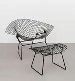 Harry Bertoia, 'Diamond' chair and stool, designed 1952, Painted steel