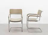 Mart Stam, Untitled, Chromium-plated tubular steel, vinyl-covered plywood