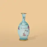 Daum, Petit vase soliflore à décor de pensées, A signed soliflore vase adorned with pansies in acid-etched glass, polychrome enamel and gilt by Daum circa 1905
