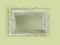 Miroir by Paolo Venini, A mirror in glass, painted metal, mirrored glass and wood by Paolo Venini designed circa 1948, offered Nov 2023