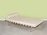Lit de repos mod. "Barcelona" by Ludwig Mies van der Rohe, A 'Barcelona' daybed in wood, steel, leather and mattress by Ludwig Mies van der Rohe designed in 1929 and edited by Kno, sold Nov 2023