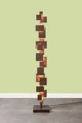 Maxime Lutun, Sculpture luminieuse mod. "Totem", A unique signed 'Totem' light sculpture in weathering steel and LED by Maxime Lutun in 2023
