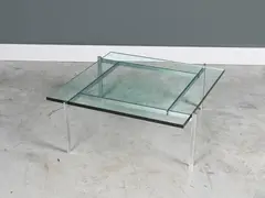 Table basse mod. "PK 61" by Poul Kjaerholm, A 'PK 61' coffee table in chrome-plated steel and glass by Poul Kjaerholm designed in 1955 and edited by E, offered Nov 2023