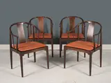 Ensemble de quatre fauteuils mod. "FH4283" dit "China" by Hans J. Wegner, A set of four 'FH4283' or 'China' armchairs in beech and leather by Hans J, offered Nov 2023