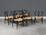 Ensemble de six chaises mod. "CH24" dit "Wishbone" by Hans J. Wegner, offered Nov 2023