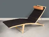 Kerstin Olby, Chaise longue mod. "Tanga", A 'Tanga' chaise longue in ash, rope, leather and metal by Kerstin Olby created circa 1960