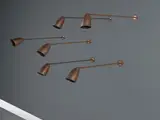 Travail Danois, Ensemble de six appliques, A set of six wall sconces in copper circa 1955