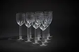 Suite de dix verres à vin "Ambassade" by Walter Dorwin Teague & Edwin W. Fuerst, Pour Libbey Glass Company, en verre, sold May 2023