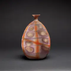 Jean Besnard, Important vase ovoïde à fin col, An important monogrammed vase in enamelled ceramic by Jean Besnard designed circa 1928/1929