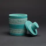 Jean Besnard, Pot à tabac, A signed tobacco pot in enamelled ceramic by Jean Besnard designed circa 1935/1936