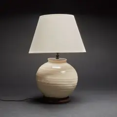 Important pied de lampe by Jean Besnard, An important monogrammed lamp base in enamelled ceramic by Jean Besnard designed circa 1926/1927, offered May 2023