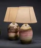 Deux pieds de lampe by Jean Besnard, Two monogrammed lamp bases in enamelled ceramic by Jean Besnard designed circa 1926/1927, sold May 2023