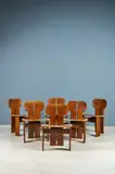 Afra & Tobia Scarpa, Rare suite de six chaises dites "Africa" de la série "Artona"