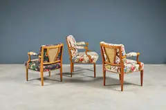 Joseph Frank, Suite de trois fauteuils "Lyre" mod. 969