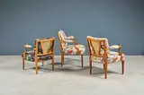 Joseph Frank, Suite de trois fauteuils "Lyre" mod. 969