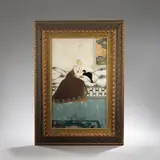Léon-Victor Solon, 'The Black Cat', circa 1899, Ceramic panel, painted, tube-line decorated