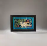 William De Morgan, 'Eagle and vine' tile panel, 1890, Earthenware, polychrome glazes
