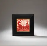 William De Morgan, 'Fantastical boat' tile