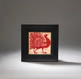 William De Morgan, 'Strutting peacock (Omnia Vanitas)' tile