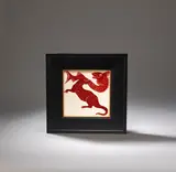 William De Morgan, 'Otter with fish' tile