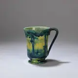 FOR LIBERTY & CO. by William Moorcroft, circa 1905, Glazed earthenware, tube-lined decoration, painted with five tall trees in a landscape, offered Dec 2023