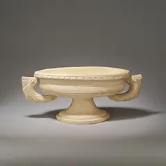 Constance Spry, Twin-handled vase on pedestal, circa 1930, Earthenware, glazed interior