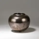 Maurice Gensoli, Vase, circa 1930, Stoneware, thick dark silver lustre glaze