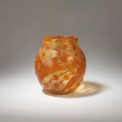 FRÈRES by Daum, circa 1925, Glass, acid-cut geometric decoration, sold Dec 2023