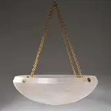 A rare 'Monnaie du Pape' plafonnier, designed 1914 by René Lalique, Clear and frosted glass, sold Dec 2023