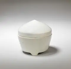 Lidded censer by Bernard Leach, circa 1960, Porcelain, celadon glaze, sold Dec 2023