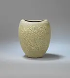 Chris Carter, Vase, circa 1991, Stoneware, volcanic glazes in yellow and grey