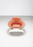 Joe Colombo, 'Sella 1001' lounge chair, circa 1963, Painted bent plywood, leather, steel